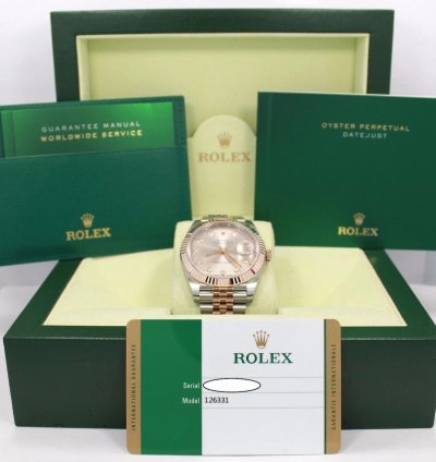 Rolex Datejust 41 41mm 126331 Jubilee 18k Rose Gold Ss Diamond Dial