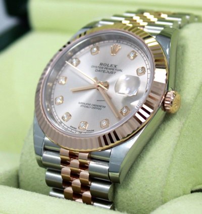 Rolex Datejust 41 41mm 126331 Jubilee 18k Rose Gold Ss Diamond Dial