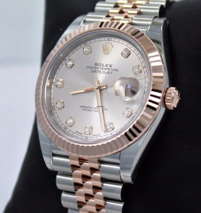 Rolex Datejust 41 41mm 126331 Jubilee 18k Rose Gold Ss Diamond Dial