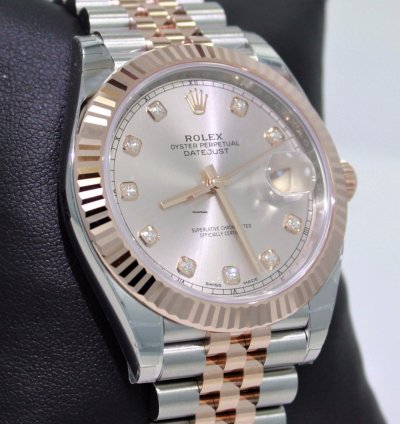Rolex Datejust 41 41mm 126331 Jubilee 18k Rose Gold Ss Diamond Dial