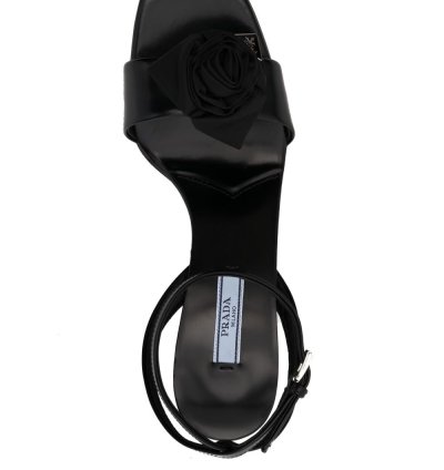Prada Black Leather Sandal
