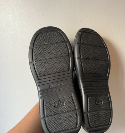 Prada Black Mellow Rubber Mules