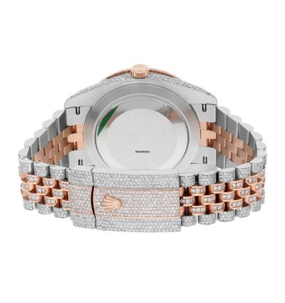 Rolex Datejust 41 41mm 126331 Rose Gold And Stainless Steel Fully Iced Out Watch
