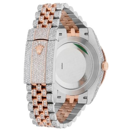 Rolex Datejust 41 41mm 126331 Rose Gold And Stainless Steel Fully Iced Out Watch