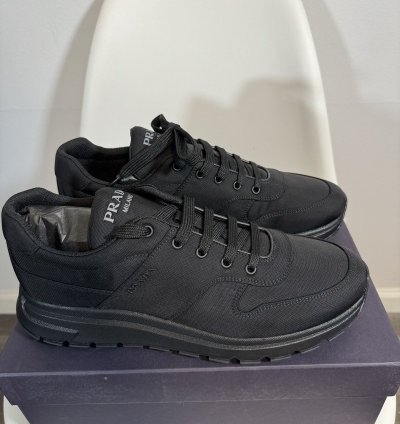 Prada Black Men Fabric Sneakers