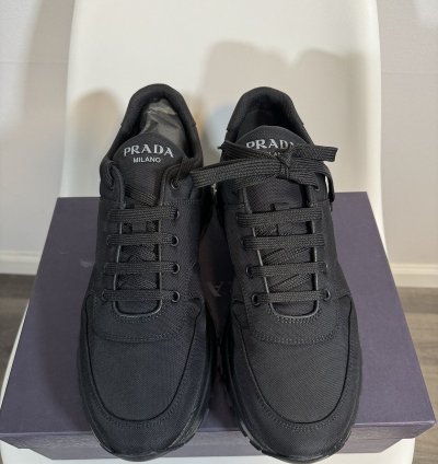 Prada Black Men Fabric Sneakers