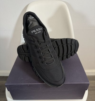 Prada Black Men Fabric Sneakers