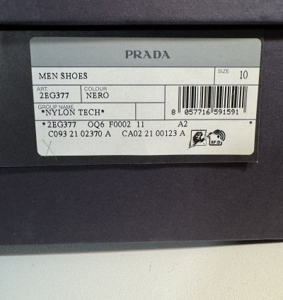 Prada Black Men Fabric Sneakers