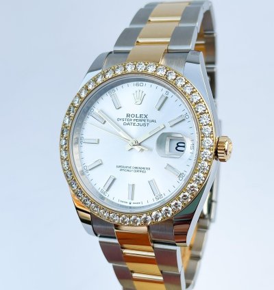 Rolex Datejust 41 41mm Full Set 2023 Unworn Diamanten 126333 Diamond Stahl Gold