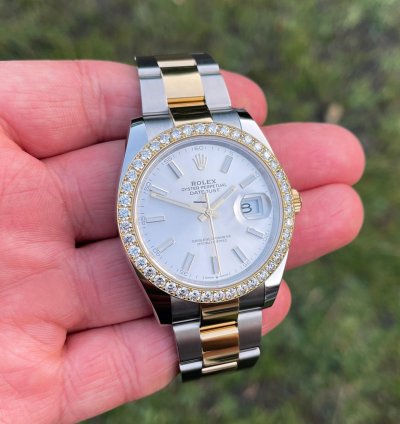 Rolex Datejust 41 41mm Full Set 2023 Unworn Diamanten 126333 Diamond Stahl Gold