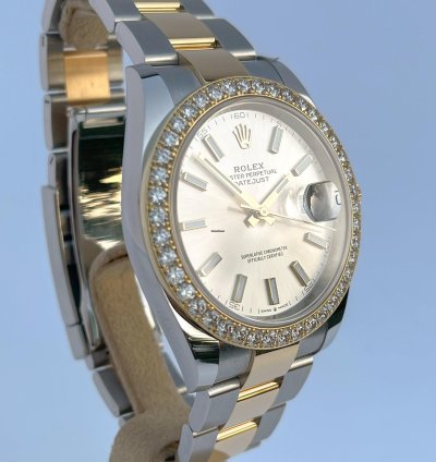 Rolex Datejust 41 41mm Full Set 2023 Unworn Diamanten 126333 Diamond Stahl Gold