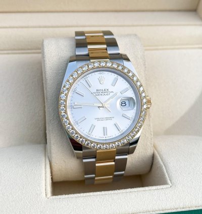 Rolex Datejust 41 41mm Full Set 2023 Unworn Diamanten 126333 Diamond Stahl Gold