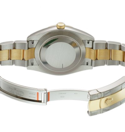 Rolex Datejust 41 41mm Steel Yellow Gold Black Diamond Dial Oyster Bracelet