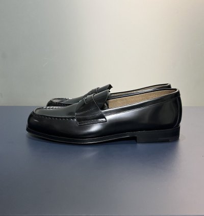 Prada Black Shiny Leather Penny Loafers