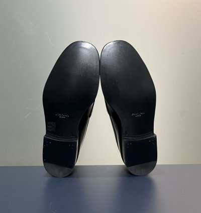 Prada Black Shiny Leather Penny Loafers