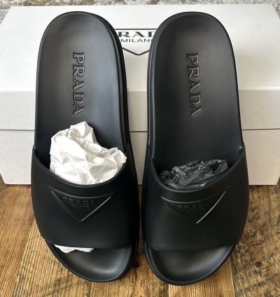 Prada Black Slide Size 7 New