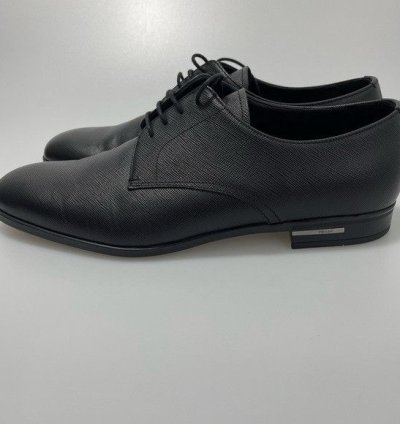 Prada Black Spazzolato Saffiano Loafers