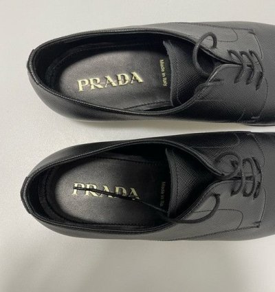 Prada Black Spazzolato Saffiano Loafers