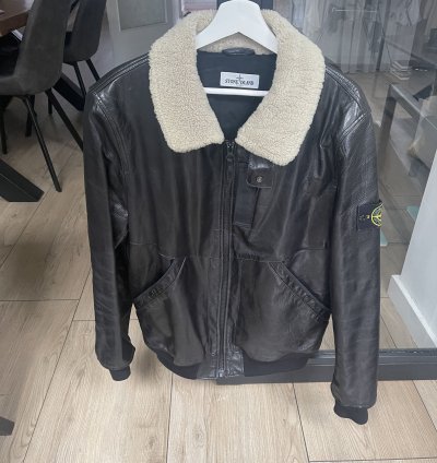 Stone Island Leather Flying Pilot 30th Anniversary Zip Up