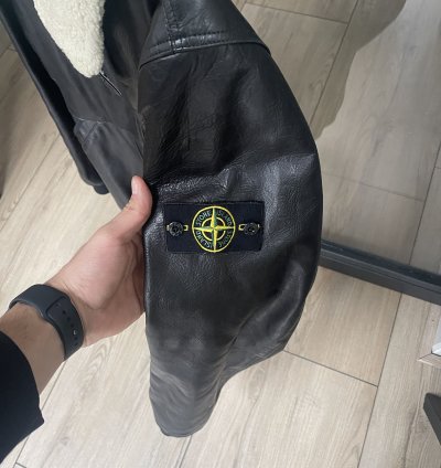 Stone Island Leather Flying Pilot 30th Anniversary Zip Up