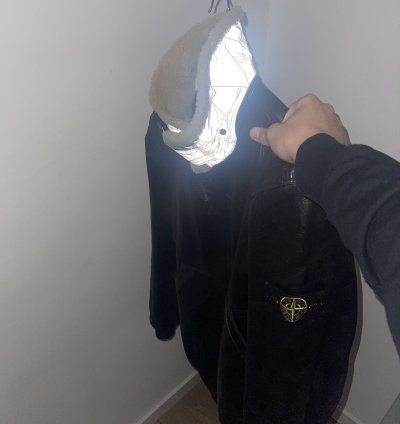 Stone Island Leather Flying Pilot 30th Anniversary Zip Up