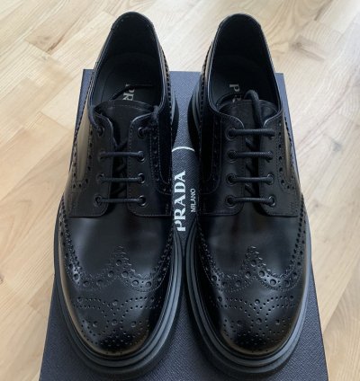 Prada Brushed Leather Derby Brogue