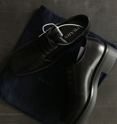 Prada Brushed Leather Derby Shoes