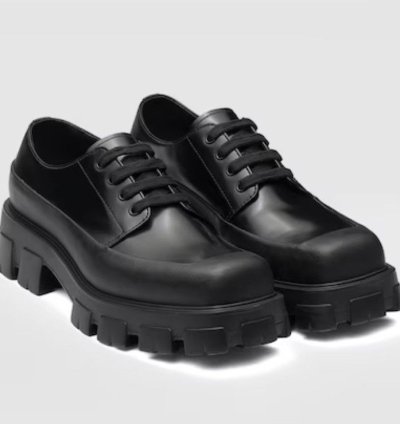 Prada Brushed Leather Lace-up Shoes
