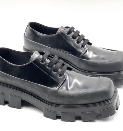 Prada Brushed Leather Lace-up Shoes