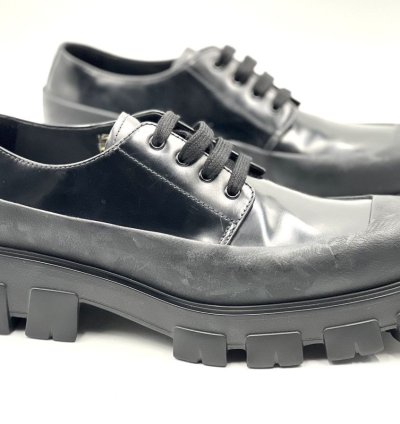 Prada Brushed Leather Lace-up Shoes