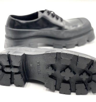 Prada Brushed Leather Lace-up Shoes