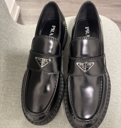 Prada Brushed Leather Loafers