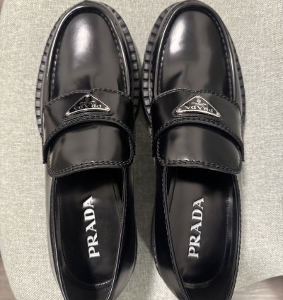 Prada Brushed Leather Loafers