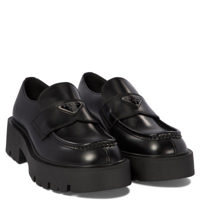 Prada Brushed Leather Loafers Size Uk 9 5