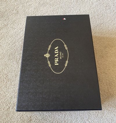 Prada Brushed Leather Logo Loafers Chocolate White