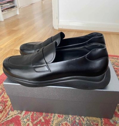 Prada Brushed Leather Sport Loafers