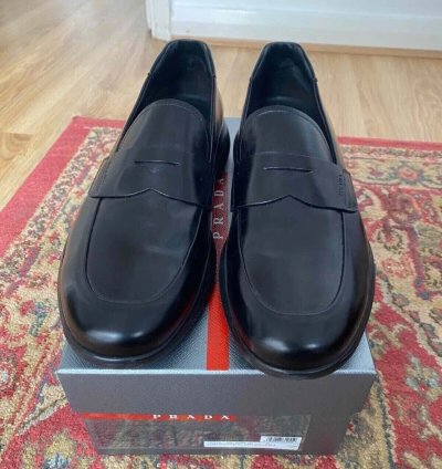 Prada Brushed Leather Sport Loafers