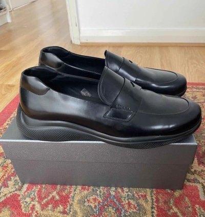 Prada Brushed Leather Sport Loafers