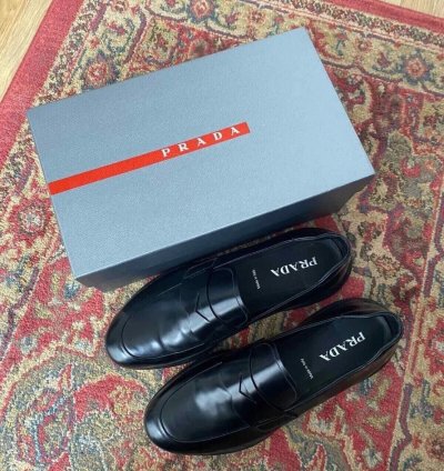 Prada Brushed Leather Sport Loafers