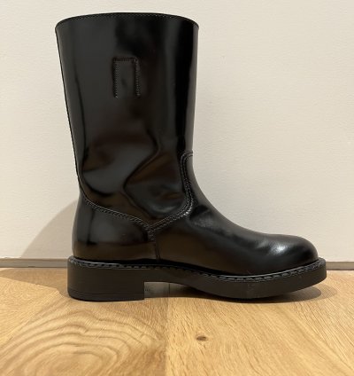 Prada Brushed-finish Mid-calf Boots - Black
