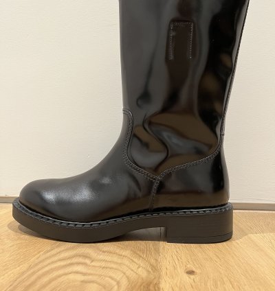 Prada Brushed-finish Mid-calf Boots - Black