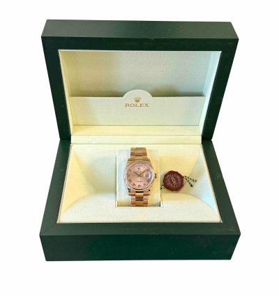 Rolex Day-date 36 36mm Rose Gold Roman Dial Unworn Box