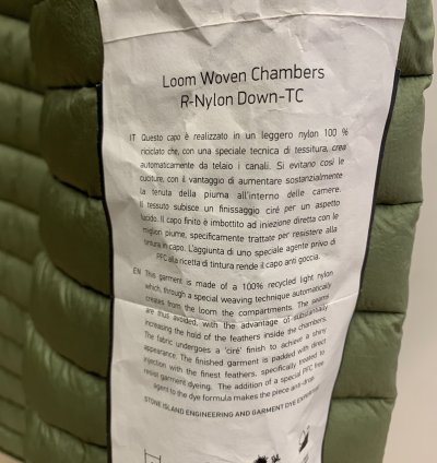 Stone Island Loom Woven Chamber -nylon Down-tc Jacket