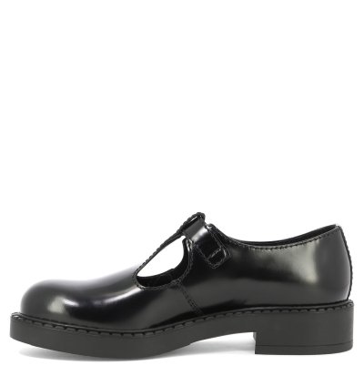 Prada Brushed-leather Mary Jane -strap Shoes Size Uk 8 5