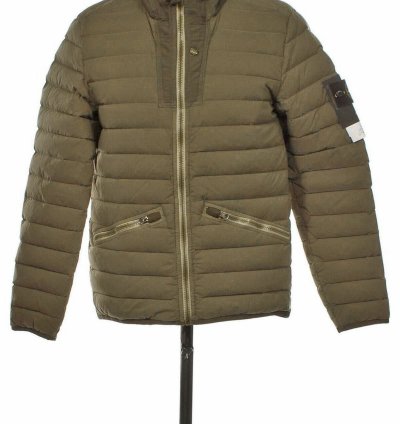 Stone Island Loom Woven Hooded Down Jacket Military Green