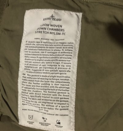 Stone Island Loom Woven Hooded Down Jacket Military Green