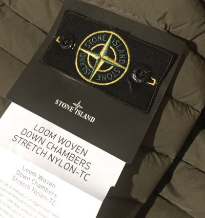 Stone Island Loom Woven Hooded Down Jacket Military Green