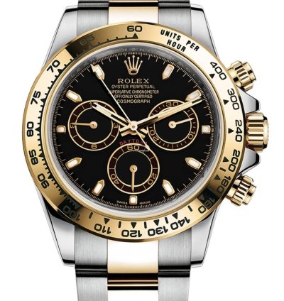 Rolex Daytona 116503 Daytona Black Index Dial Two Tone Yellow Oyster Bracelets 40mm