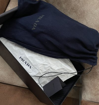 Prada Calzature Uomo Old Natur Nero Leather Derby