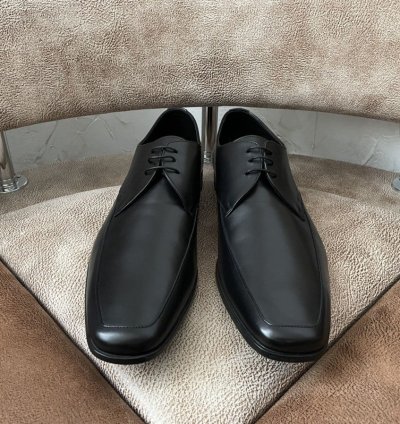 Prada Calzature Uomo Old Natur Nero Leather Derby